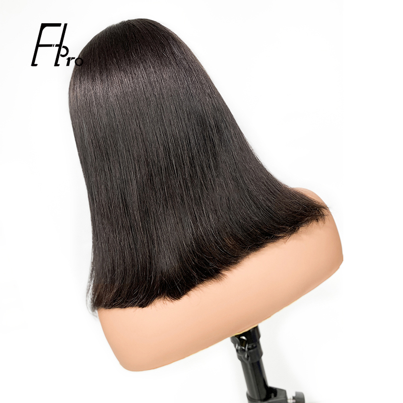 Bob Virgin Hair Wigs Straight Pre Plucked 360 Lace Frontal Wig With Baby Hair